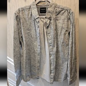Denim & Flower Light Gray Shirt- Medium